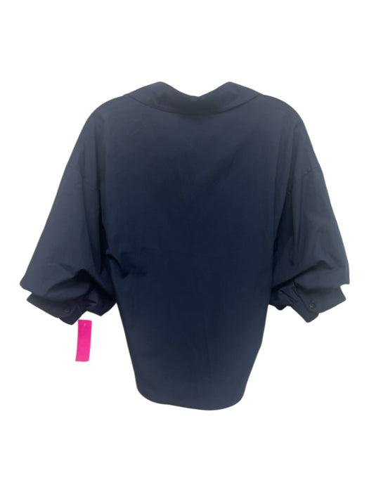 Brochu Walker Size XS Navy Blue Polyester Blend 3/4 Balloon Sleeve Collar Top Navy Blue / XS
