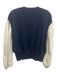 Cinq a Sept Size M Navy Blue & White Cotton Blend Crew Neck Sweatshirt Navy Blue & White / M