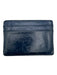 Tory Burch Navy blue & gold Leather gold tone metal Logo Card Holder Wallets Navy blue & gold