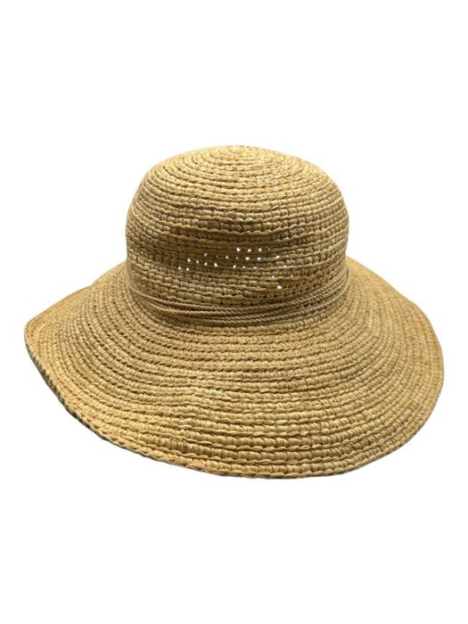 Helen Kaminski Beige Raffia Woven Wide Brim Hat Beige / One Size