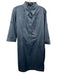 Hilton Hollis Size M Blue Rayon Blend Button Front Long Sleeve Pockets Dress Blue / M