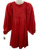 Abbey Glass Size S Red Cotton Blend Keyhole Front Long Sleeve Knee Length Dress Red / S