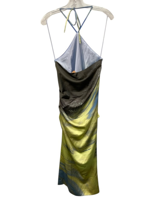 Simkhai Size 4 Blue, Green & Multi Poly Blend Printed Halter Ruched Maxi Dress Blue, Green & Multi / 4