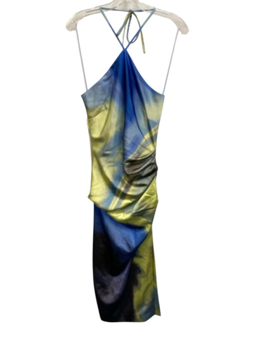 Simkhai Size 4 Blue, Green & Multi Poly Blend Printed Halter Ruched Maxi Dress Blue, Green & Multi / 4