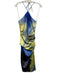 Simkhai Size 4 Blue, Green & Multi Poly Blend Printed Halter Ruched Maxi Dress Blue, Green & Multi / 4