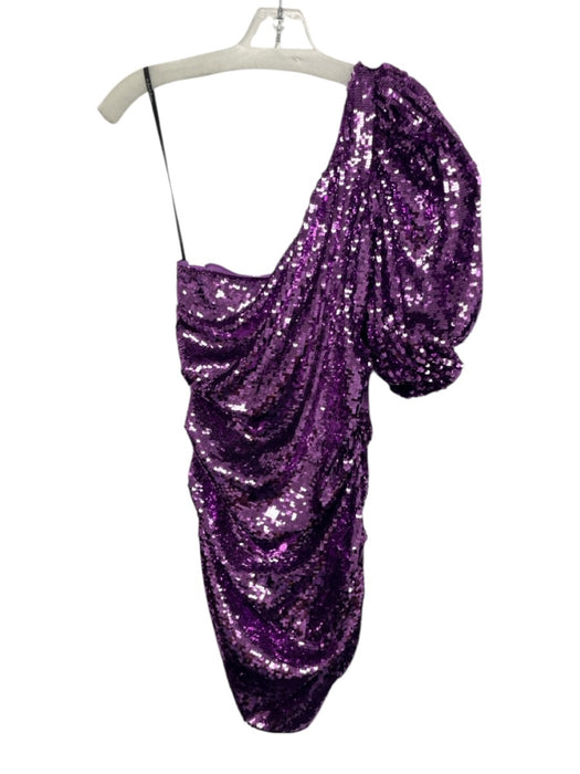 For Love & Lemons Size S Purple Poly Blend Sequined Cold Shoulder Mini Dress Purple / S