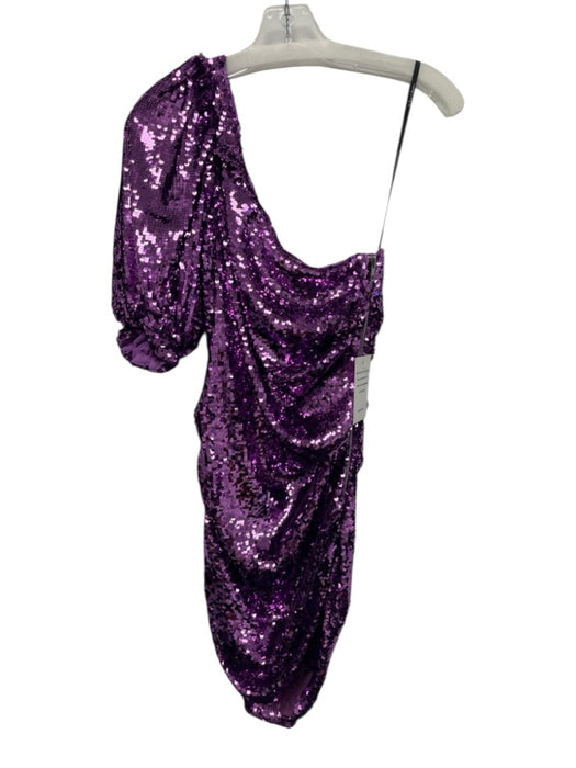 For Love & Lemons Size S Purple Poly Blend Sequined Cold Shoulder Mini Dress Purple / S