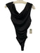 Agolde Size M Black Poly Blend Asymmetric Ruched Bodysuit Black / M