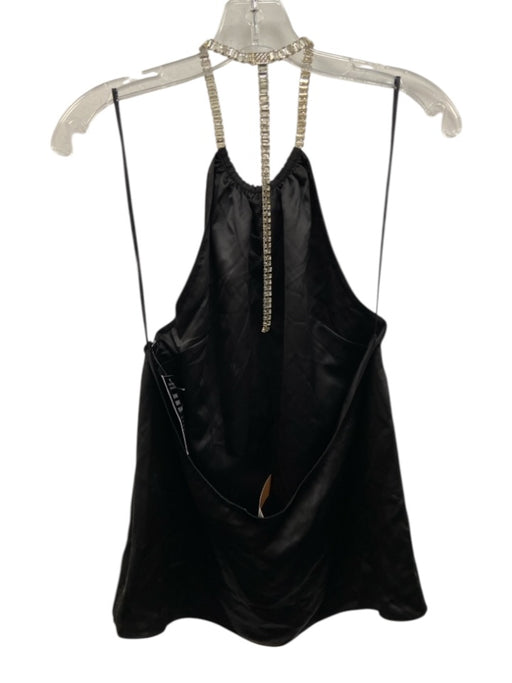 Retrofete Size M Black Polyester Halter Neck Rhinestone Top Black / M