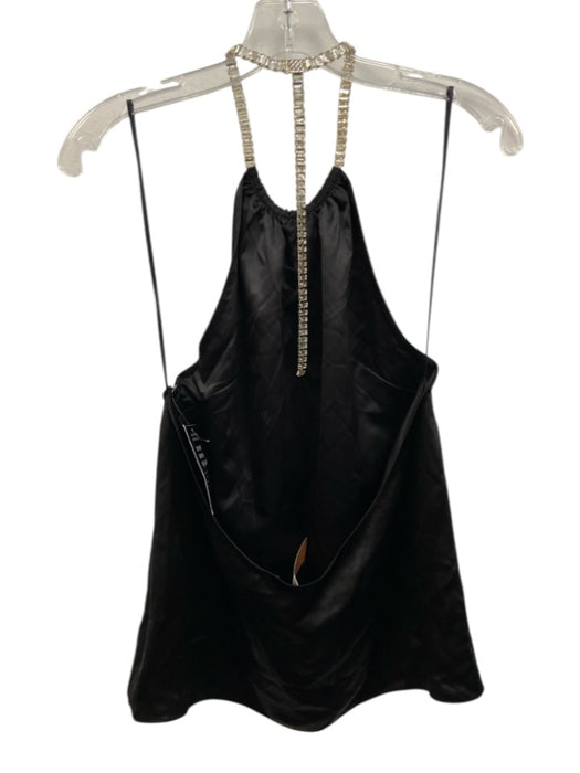 Retrofete Size M Black Polyester Halter Neck Rhinestone Top Black / M
