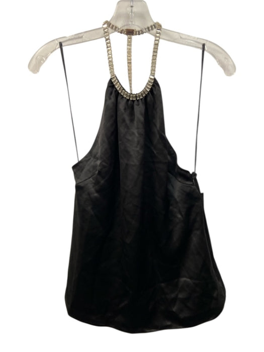 Retrofete Size M Black Polyester Halter Neck Rhinestone Top Black / M