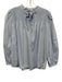 Derek Lam 10 Crosby Size 2 Blue Cotton Keyhole Front Long Sleeve Smocked Top Blue / 2