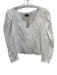 Staud Size 8 White Cotton Blend Zip Close Boat Neck Long Sleeve Top White / 8
