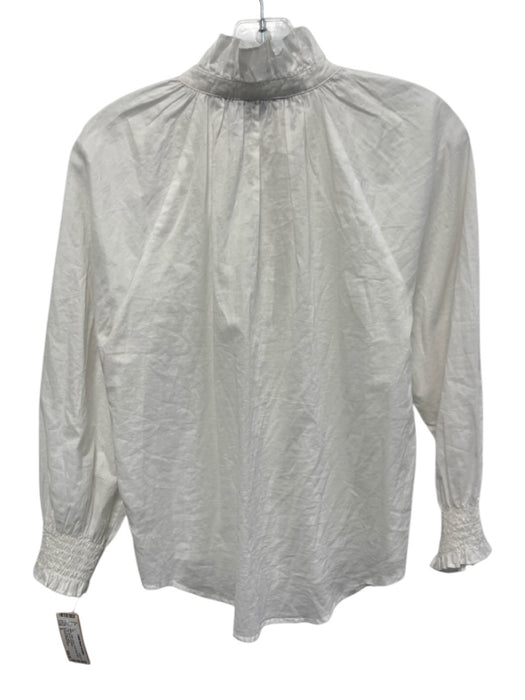 Veronica Beard Jeans Size S White Cotton Button Front Mock Neck Long Sleeve Top White / S