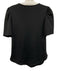 Theory Size S Black Cotton Puff Sleeves Round Neck Top Black / S
