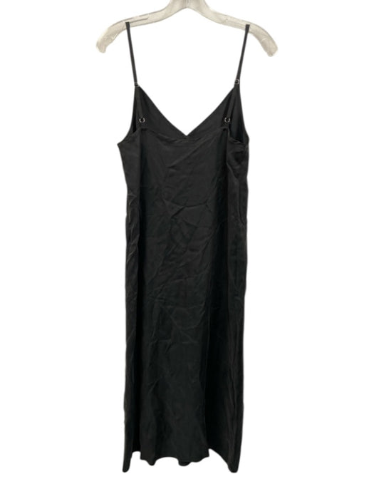 Jenni Kayne Size XS Black Cupro Adjustable Strap V Neck Slip Dress Black / XS