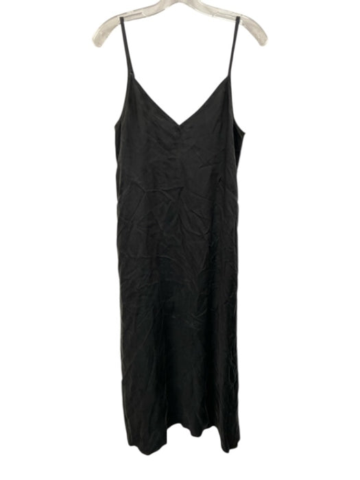 Jenni Kayne Size XS Black Cupro Adjustable Strap V Neck Slip Dress Black / XS