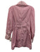 Ganni Size 36 Pink & White Cotton Striped Zip Front Long Sleeve Collared Dress Pink & White / 36