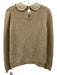 Marc Jacobs Size S Brown Wool Blend Lace Collar Keyhole Back Long Sleeve Sweater Brown / S