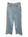 Ganni Size 27 Blue & White Cotton Striped Zip & Button Pockets Jeans Blue & White / 27