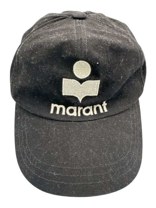 Isabel Marant Black Cotton Embroidered Velcro Strap Hat Black