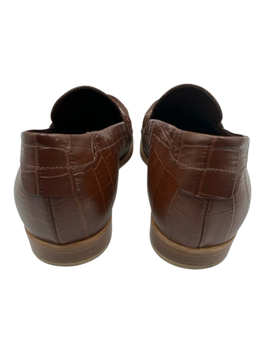 Jenni Kayne Shoe Size 36 Brown Leather Loafer Croc Embossed Shoes Brown / 36