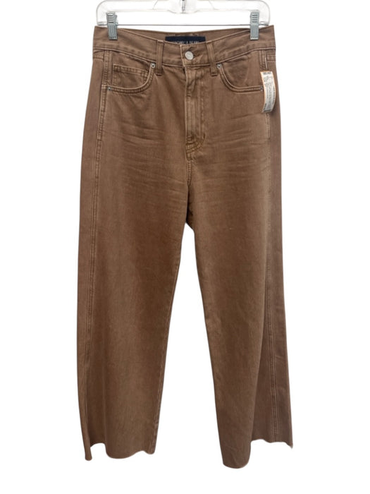 Veronica Beard Jeans Size 27 Tan Brown Cotton Denim High Rise Wide Leg Jeans Tan Brown / 27