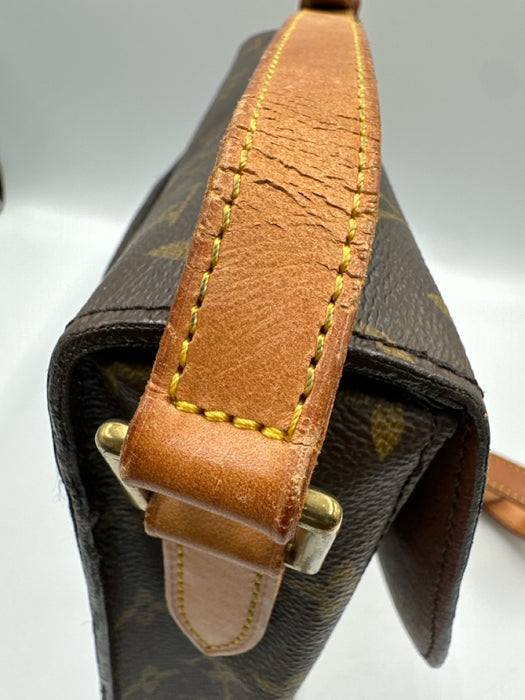 Louis Vuitton Brown Coated Canvas Monogram Flap Top Adjustable Strap Bag