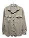 Faherty Size M Beige Cotton Corduroy Button Down Pockets Shacket Top Beige / M