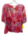 Sezane Size 38 Pink, orange & cream Silk Floral 1/2 Sleeve Button Front Top Pink, orange & cream / 38