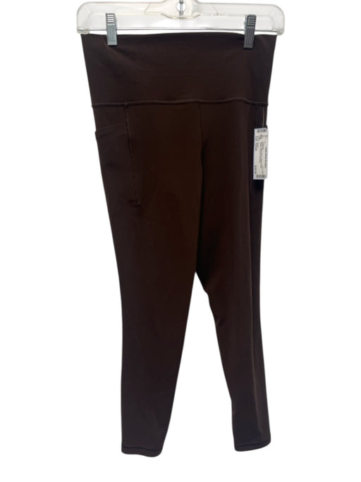 Athleta Size Small Brown Nylon Blend Stretch Waist Darted Pockets Leggings Brown / Small