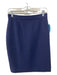 Chanel Size 40 Navy Wool Back Zip Below the Knee Pencil Skirt Navy / 40