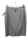 Louis Feraud Size 10 Gray & White Wool Pinstripe Back Zip Pencil Skirt Gray & White / 10