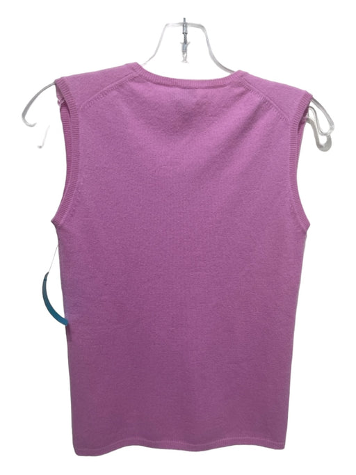 TSE Size S Pink Cashmere V Neck Sleeveless Knit Ribbed Trim Top Pink / S