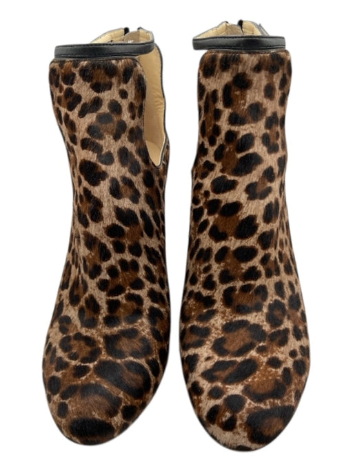 Jimmy Choo Shoe Size 38.5 Brown, Tan & Black Pony Hair round toe Booties Brown, Tan & Black / 38.5