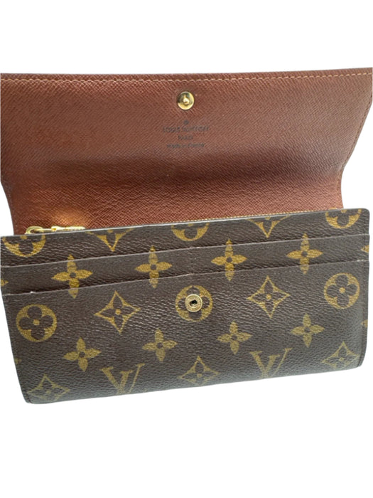 Louis Vuitton Brown Print Coated Canvas Monogram Snap Continental Wallets