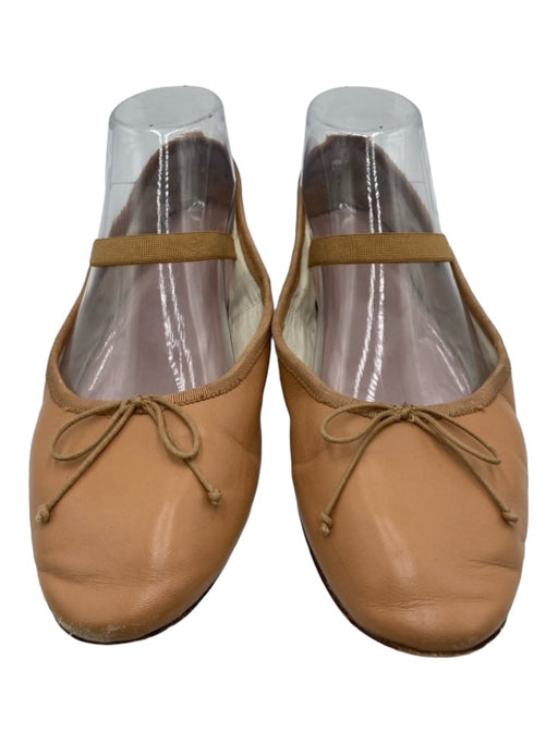 Loeffler Randall Shoe Size 7.5 Beige Leather Ballet Flat Round Toe Bow Flats Beige / 7.5