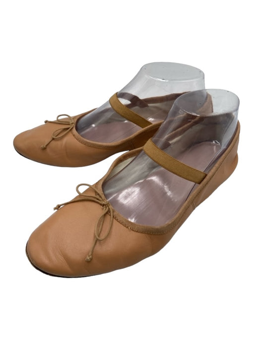 Loeffler Randall Shoe Size 7.5 Beige Leather Ballet Flat Round Toe Bow Flats Beige / 7.5