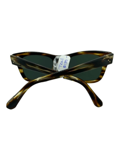 Krewe Brown Acetate Tortoiseshell Wayfarer Black Lens Sunglasses Brown