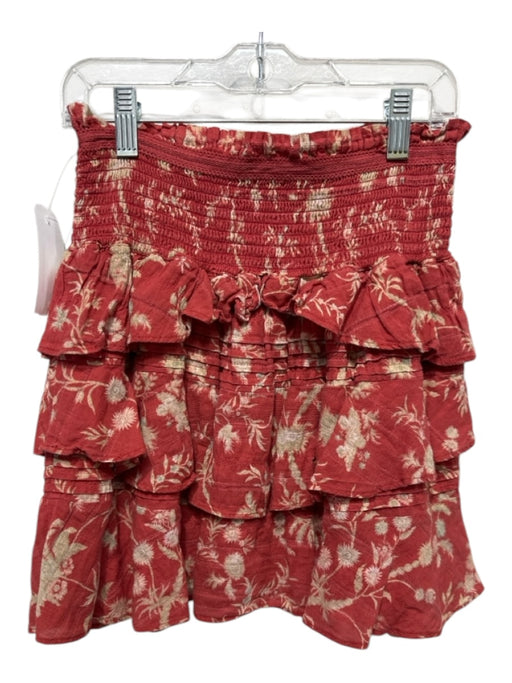 Sir. Size 1 Red & green Cotton floral print Tiered Ruffled Mini Skirt Red & green / 1
