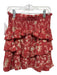 Sir. Size 1 Red & green Cotton floral print Tiered Ruffled Mini Skirt Red & green / 1