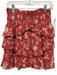 Sir. Size 1 Red & green Cotton floral print Tiered Ruffled Mini Skirt Red & green / 1