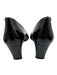 Stuart Weitzman Shoe Size 9.5 Black Patent Leather Almond Toe Midi Heel Pumps Black / 9.5