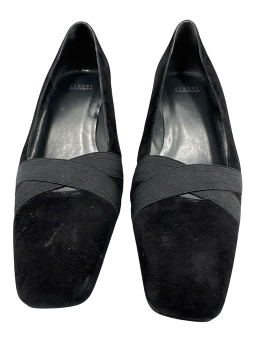 Stuart Weitzman Shoe Size 9.5 Black Suede leather Elastic Criss Cross Pumps Black / 9.5