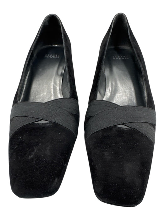 Stuart Weitzman Shoe Size 9.5 Black Suede leather Elastic Criss Cross Pumps Black / 9.5