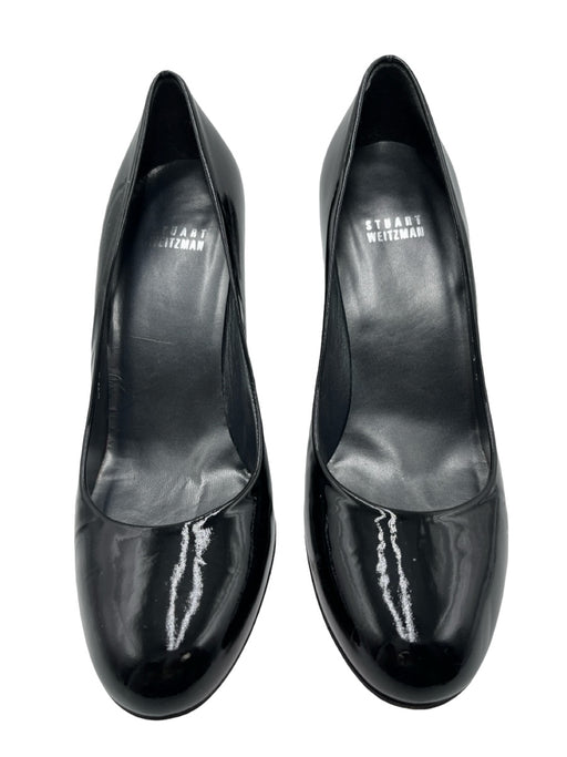 Stuart Weitzman Shoe Size 8.5 Black Patent Leather Almond Toe Closed Heel Pumps Black / 8.5