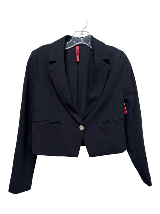 Spanx Size XS Black Rayon Blend Lapels 1 Button Shoulder Pads Blazer Black / XS