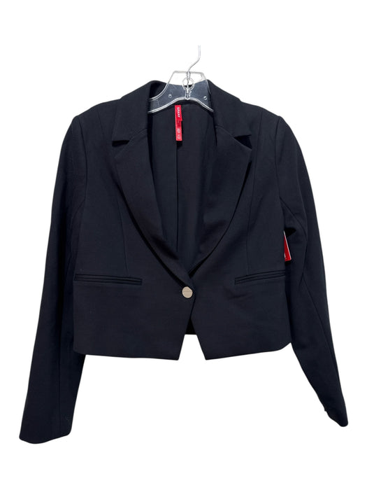 Spanx Size XS Black Rayon Blend Lapels 1 Button Shoulder Pads Blazer Black / XS