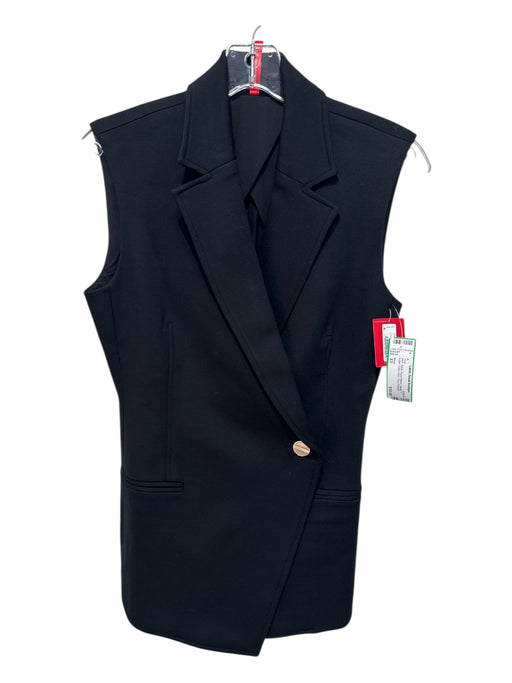 Spanx Size XS Black Rayon Blend Lapels 2 button Criss Cross Faux Pockets Vest Black / XS