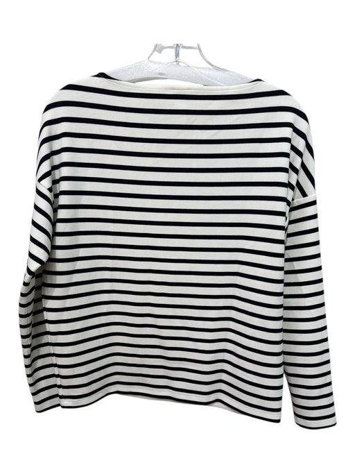 Spanx Size XS B&W Modal Blend Stripe Boat Neck Long Sleeve Boxy Top B&W / XS